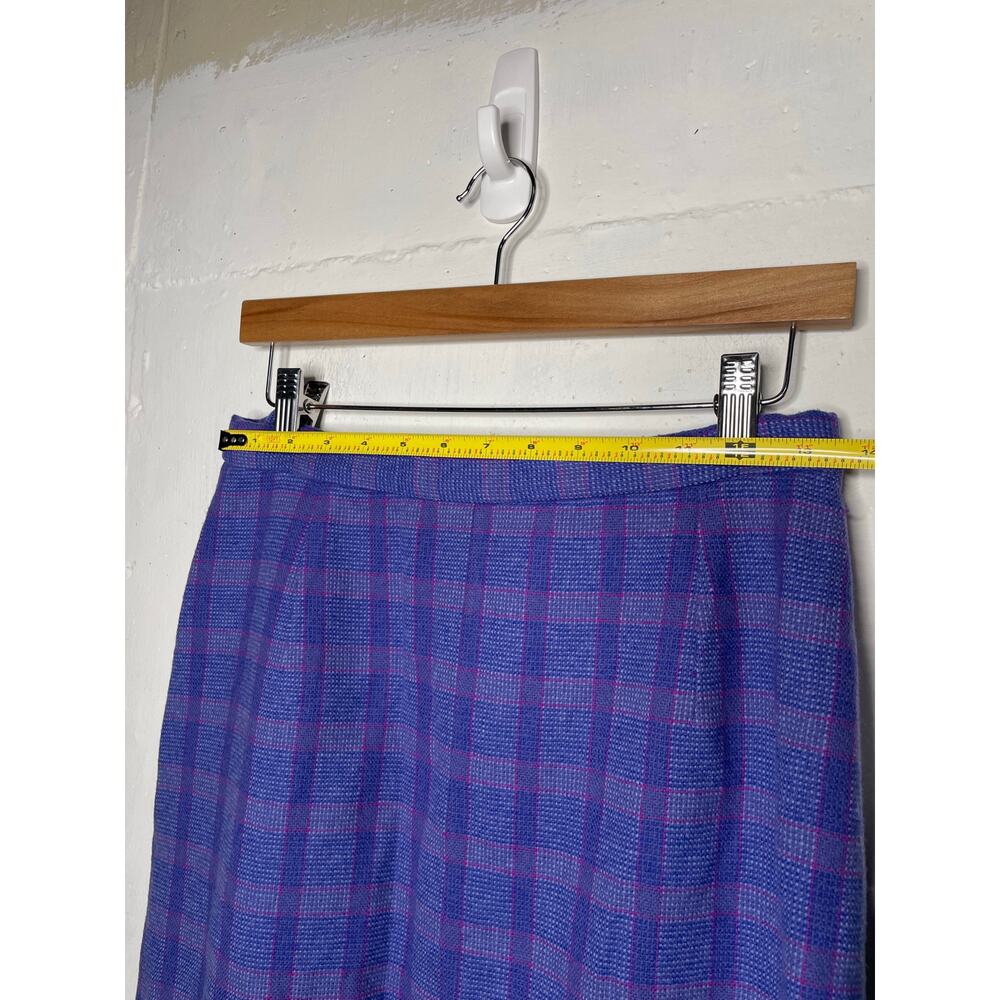 Vintage Pendleton Wool Midi Skirt Purple Plaid Size 10 - Picture 10 of 11